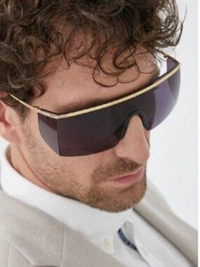 NEW TOM FORD FT0980/S 30A SUNGLASSES TF980 30A GOLD/SMOKE MEN SHIELD EYEWEAR